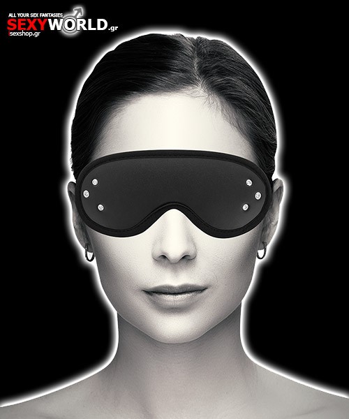 Μάσκα Ματιών Δερμάτινη Blindfold Μαύρη