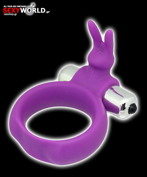 Δαχτυλίδι Πέους με Αυτιά Λαγού Μοβ Toyz4lovers