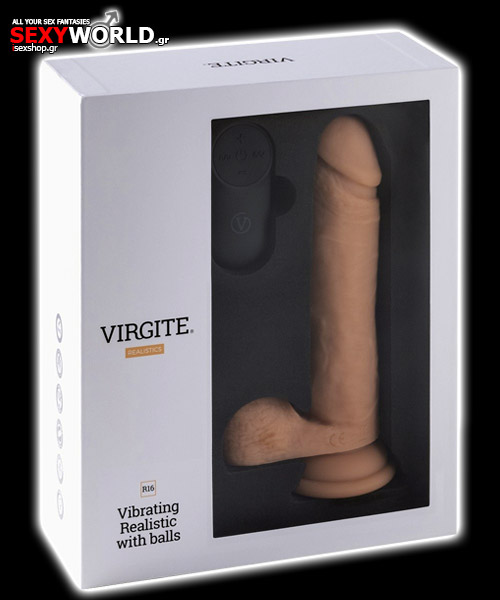 Wireless Realistic Vibrator with Balls Flesh Virgite